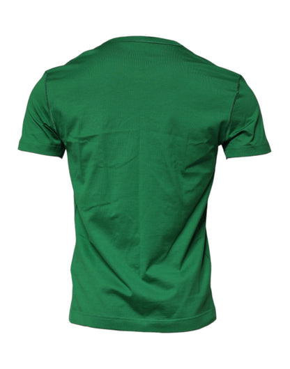 Green Logo Plaque Cotton Crew Neck T-shirt