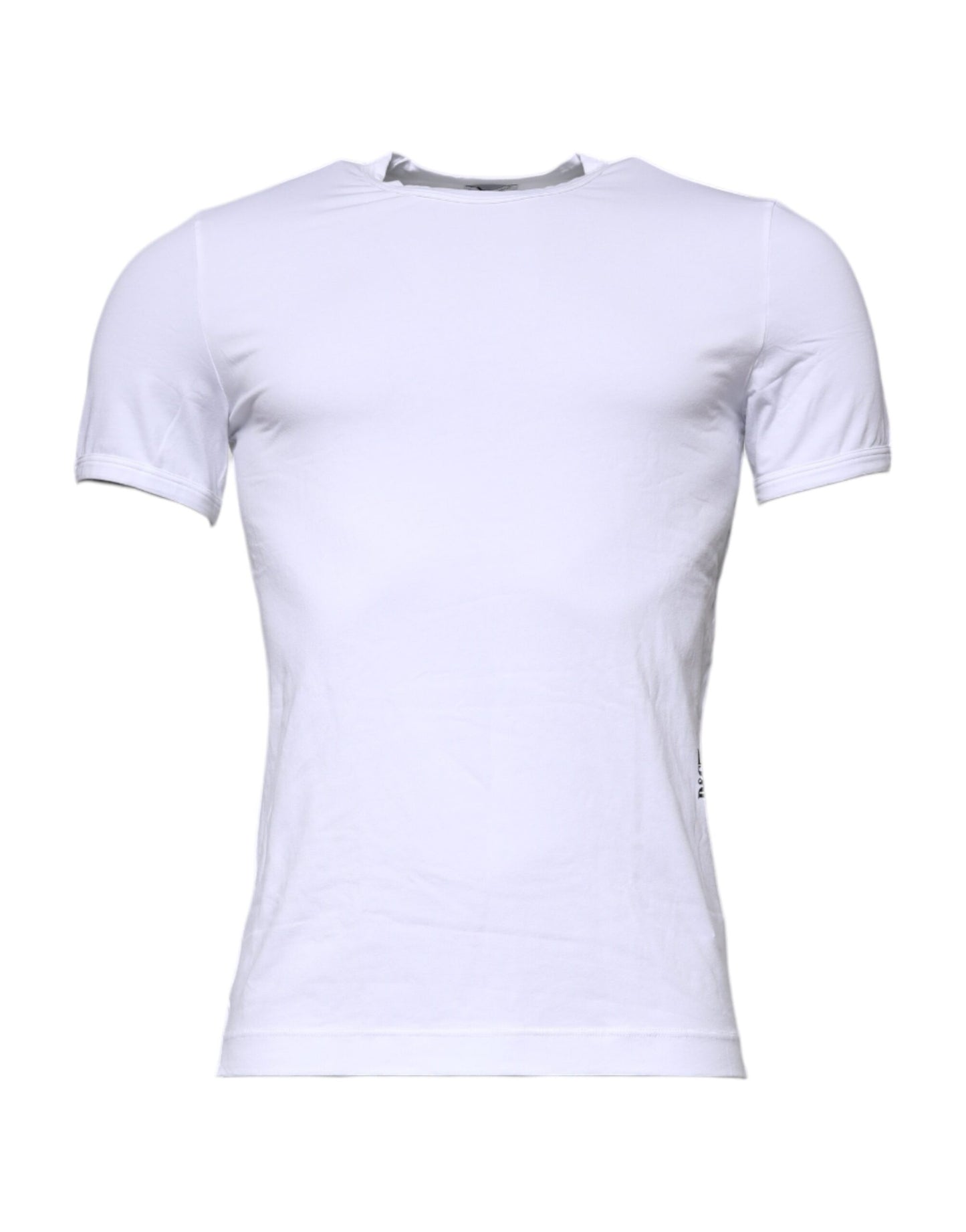 White Cotton Stretch Crew Neck Underwear T-shirt