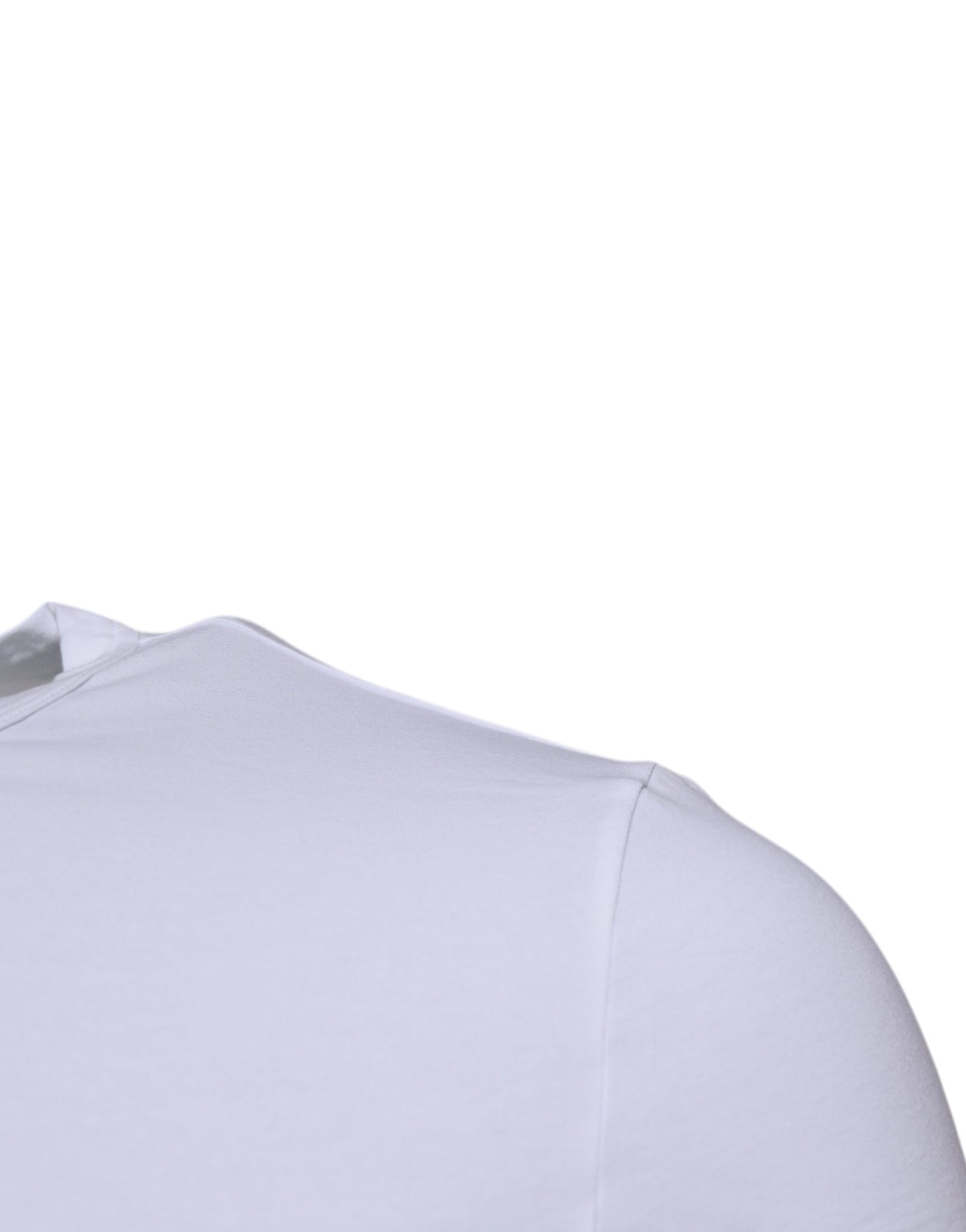 White Cotton Stretch Crew Neck Underwear T-shirt