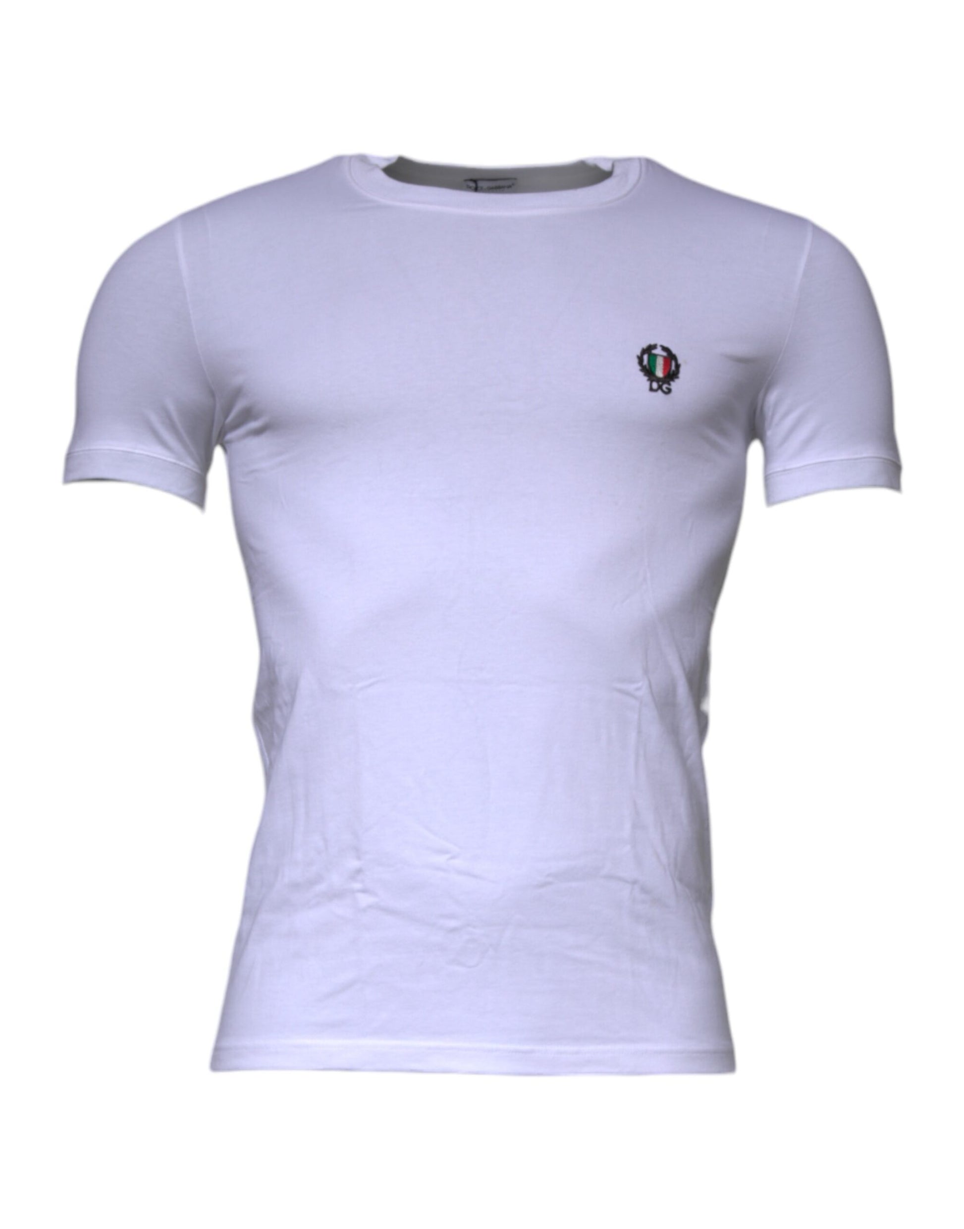 White Cotton Logo Round Neck Underwear T-shirt