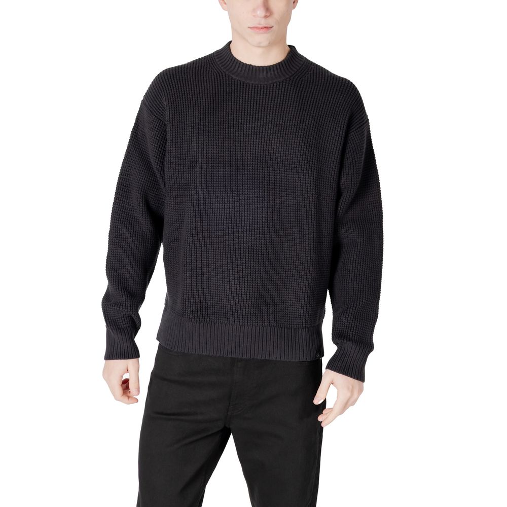 Black Cotton Cotton Sweater