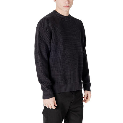 Black Cotton Cotton Sweater