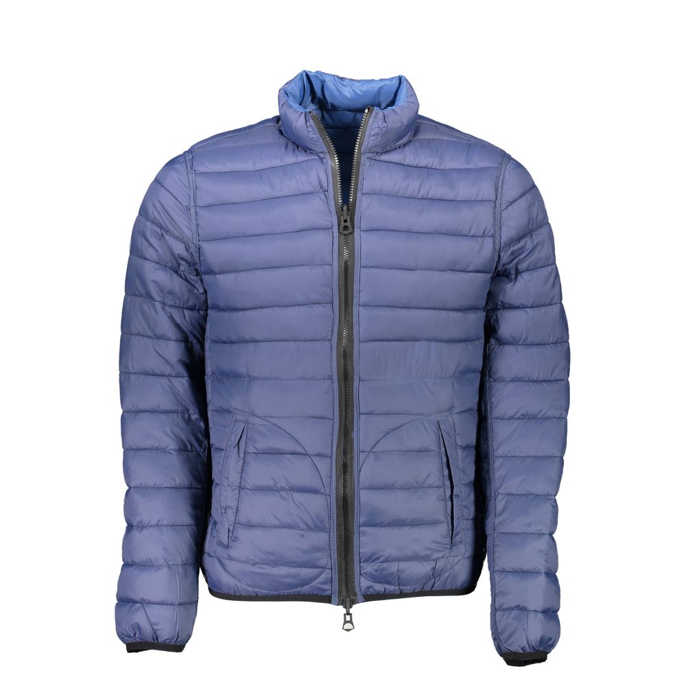 Blue Nylon Men Jacket