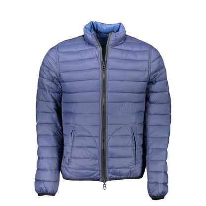 Blue Nylon Men Jacket