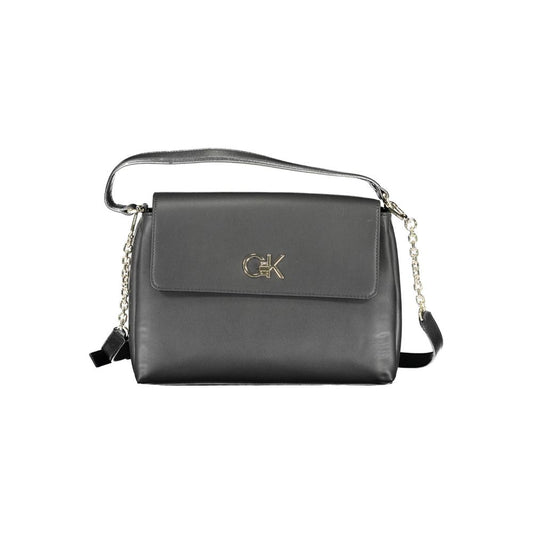 Black Polyester Women Handbag