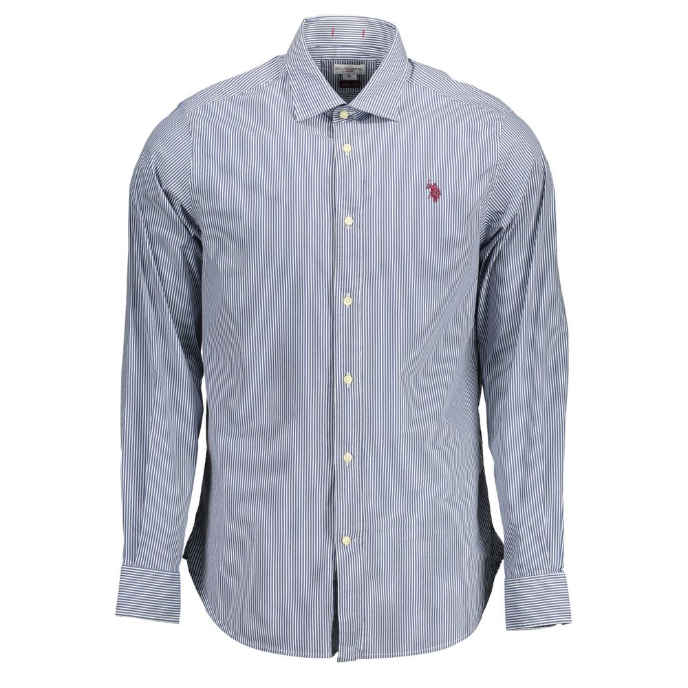 Blue Cotton Men Shirt