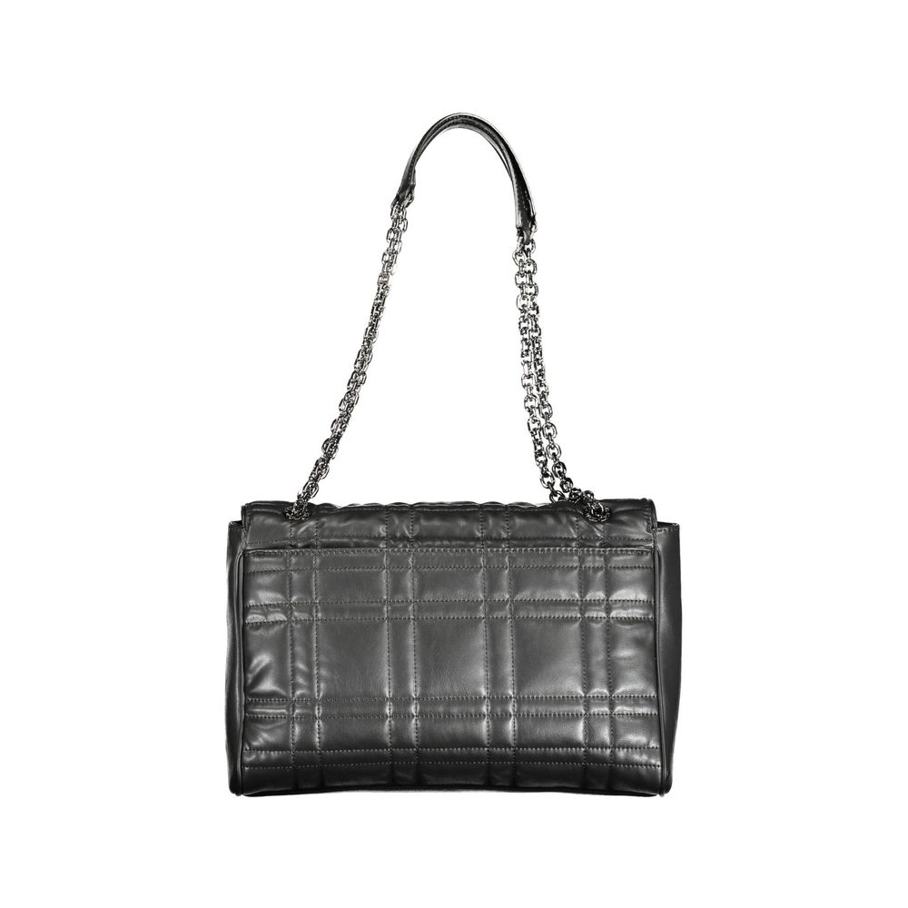 Black Polyester Women Handbag