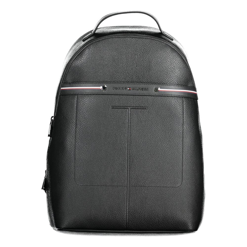 Black Polyethylene Men Backpack