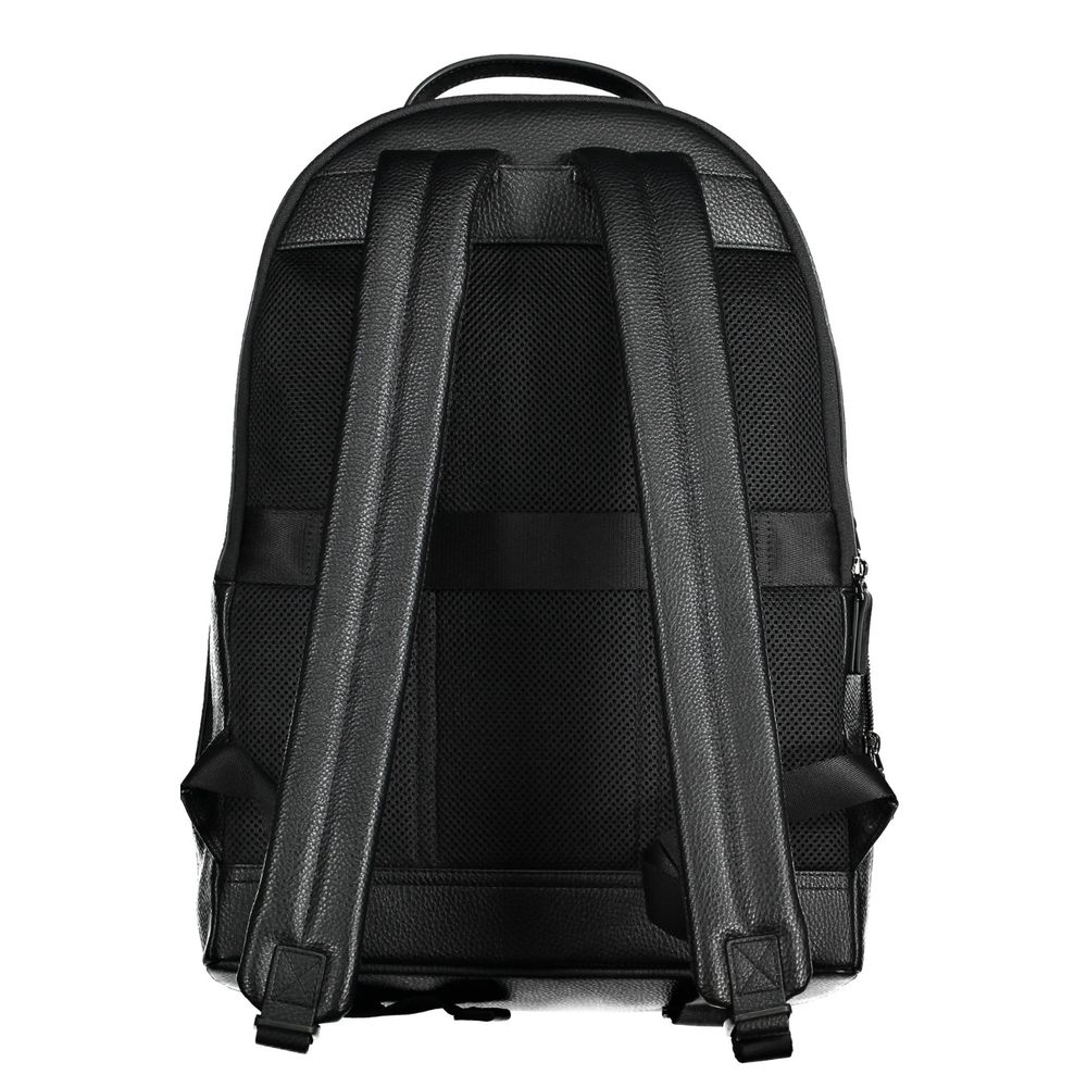 Black Polyethylene Men Backpack