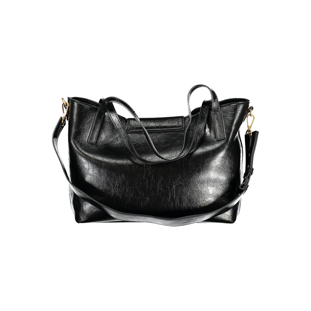 Black Polyethylene Women Handbag