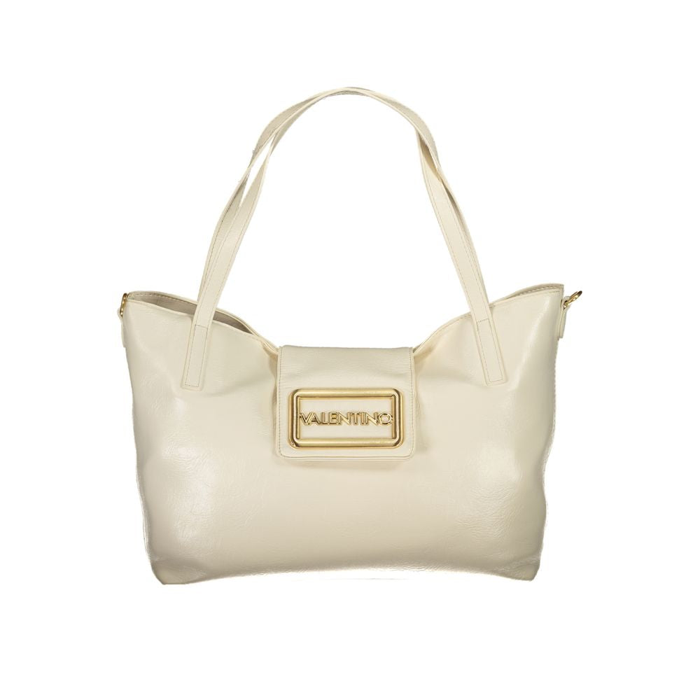 Beige Polyethylene Women Handbag