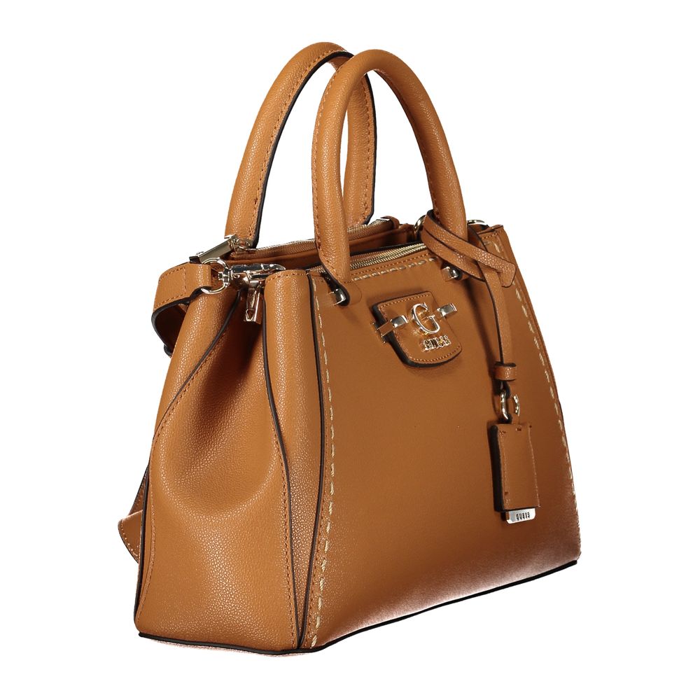 Brown Polyethylene Women Handbag