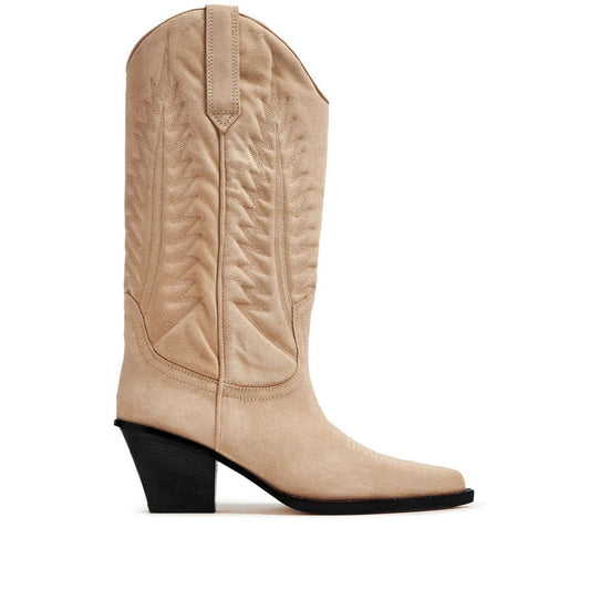 Beige Leather Boot