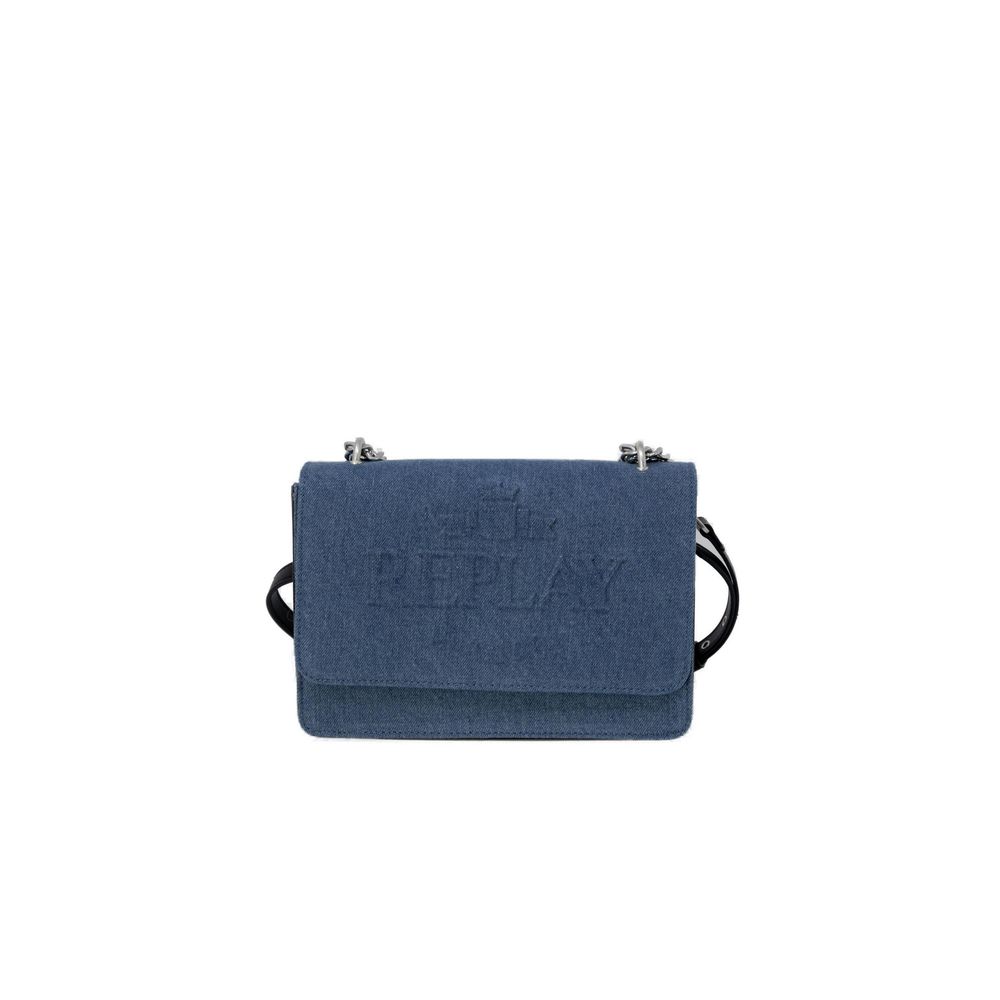 Blue Polyester Shoulder Bag