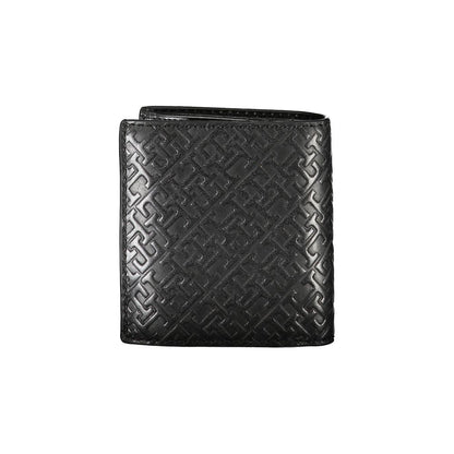 Sleek Black Leather Dual-Compartment Wallet