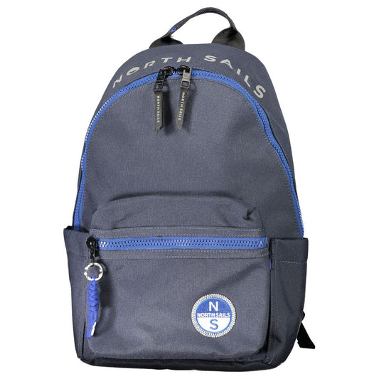 Blue Polyester Men Backpack