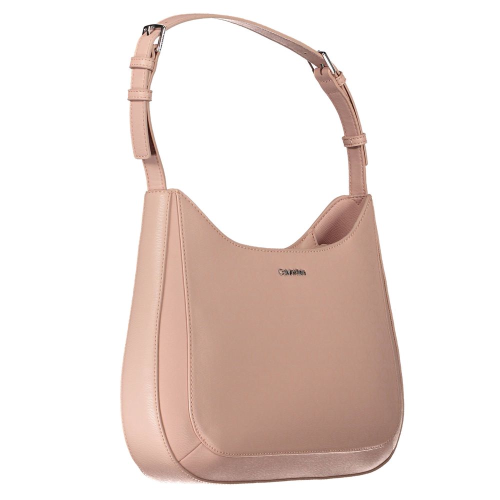 Pink Polyester Women Handbag