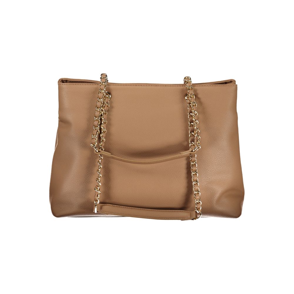 Beige Polyethylene Women Handbag