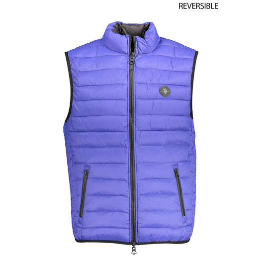 Blue Nylon Men Jacket