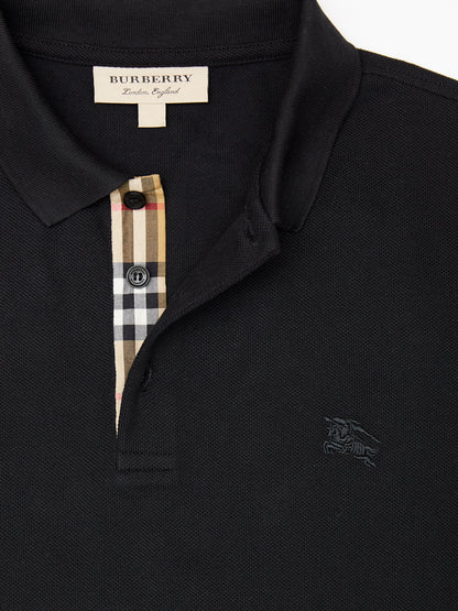 Black Cotton Collared Polo Shirt