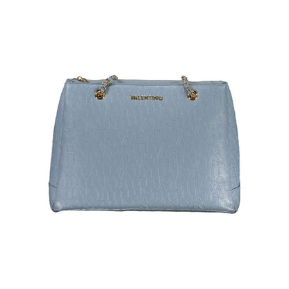 Light Blue Polyethylene Women Handbag