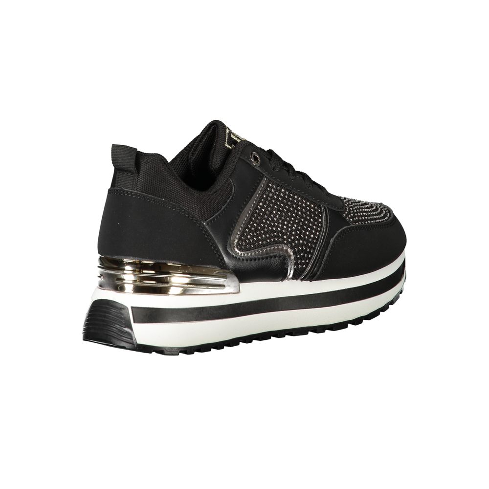 Black Polyester Women Sneaker