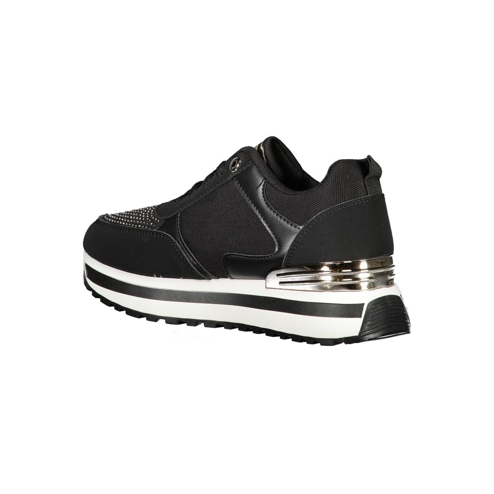 Black Polyester Women Sneaker