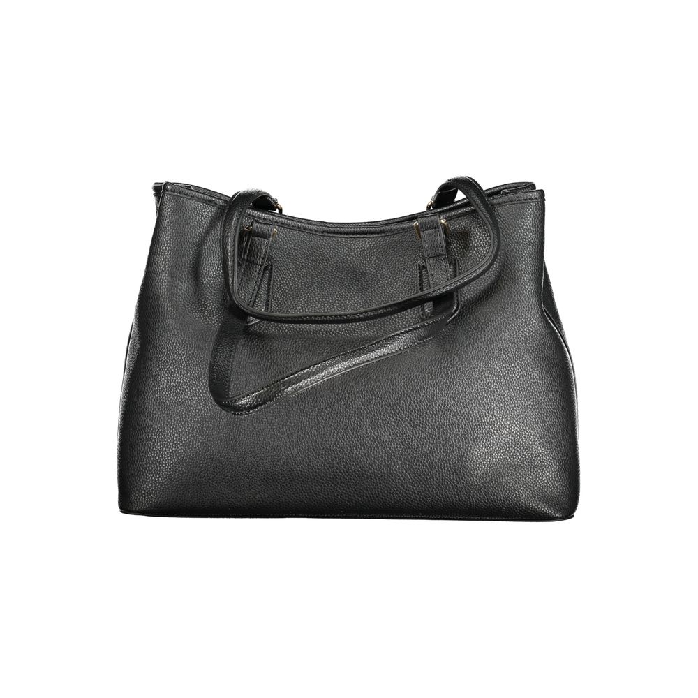 Black Polyethylene Women Handbag