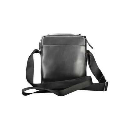 Black Polyester Men Shoulder Bag