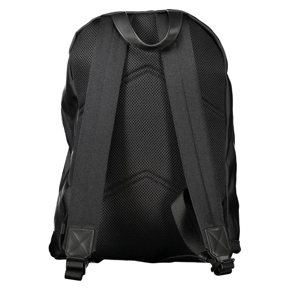 Black Polyester Men Backpack