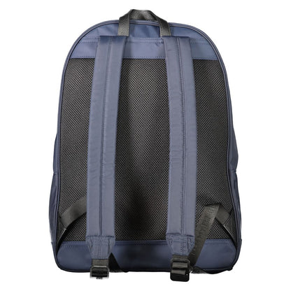 Blue Polyester Men Backpack