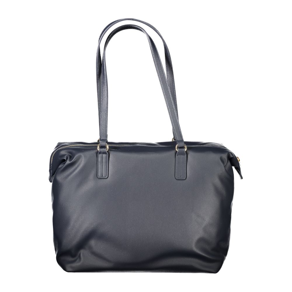 Blue Polyester Women Handbag