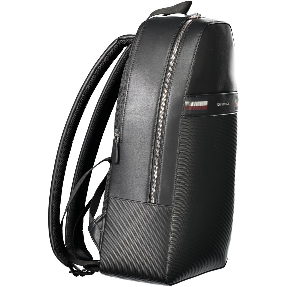 Black Polyethylene Men Backpack