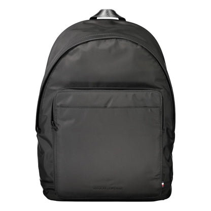 Black Polyester Men Backpack