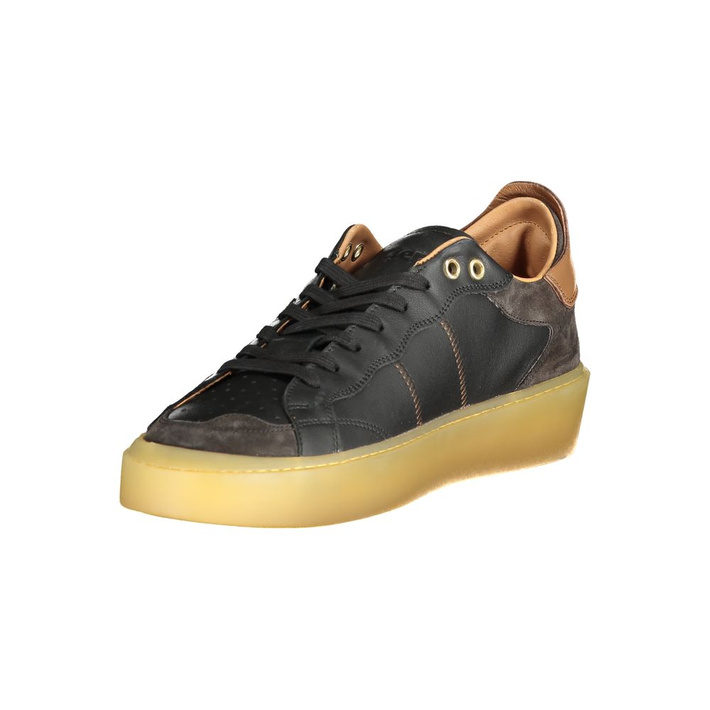 Black Leather Men Sneaker