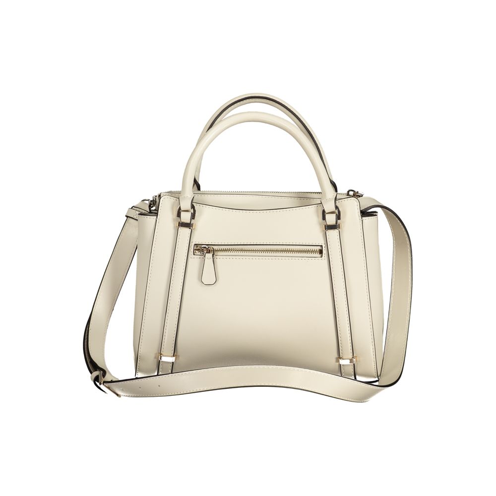 Beige Polyethylene Women Handbag