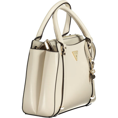 Beige Polyethylene Women Handbag