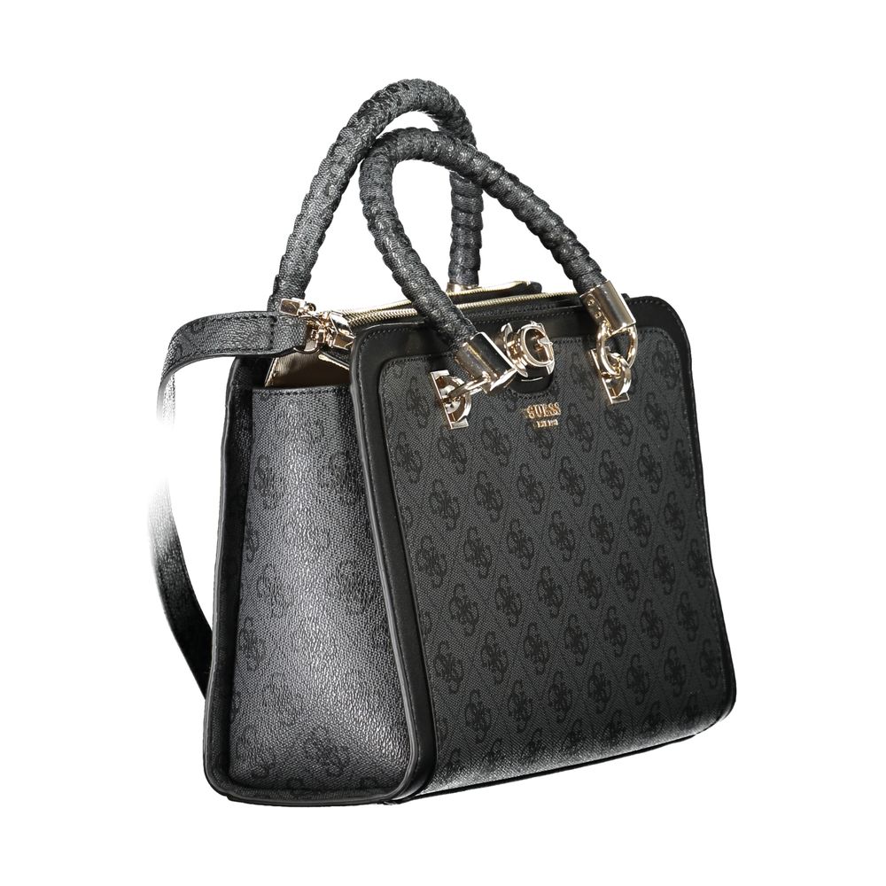 Black Polyethylene Women Handbag