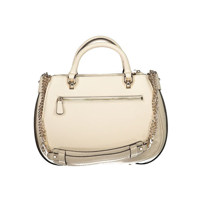 Beige Polyethylene Women Handbag