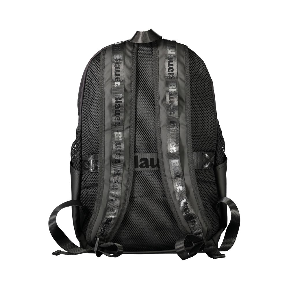 Black Polyester Men Backpack