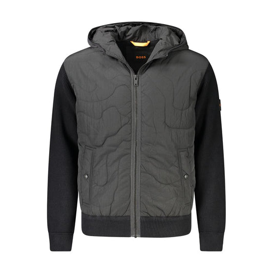 Black Cotton Men Jacket