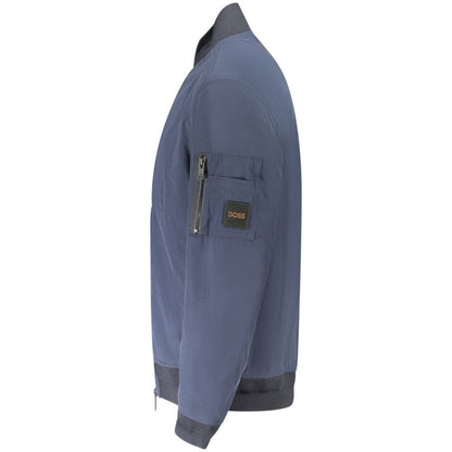 Blue Polyamide Men Jacket