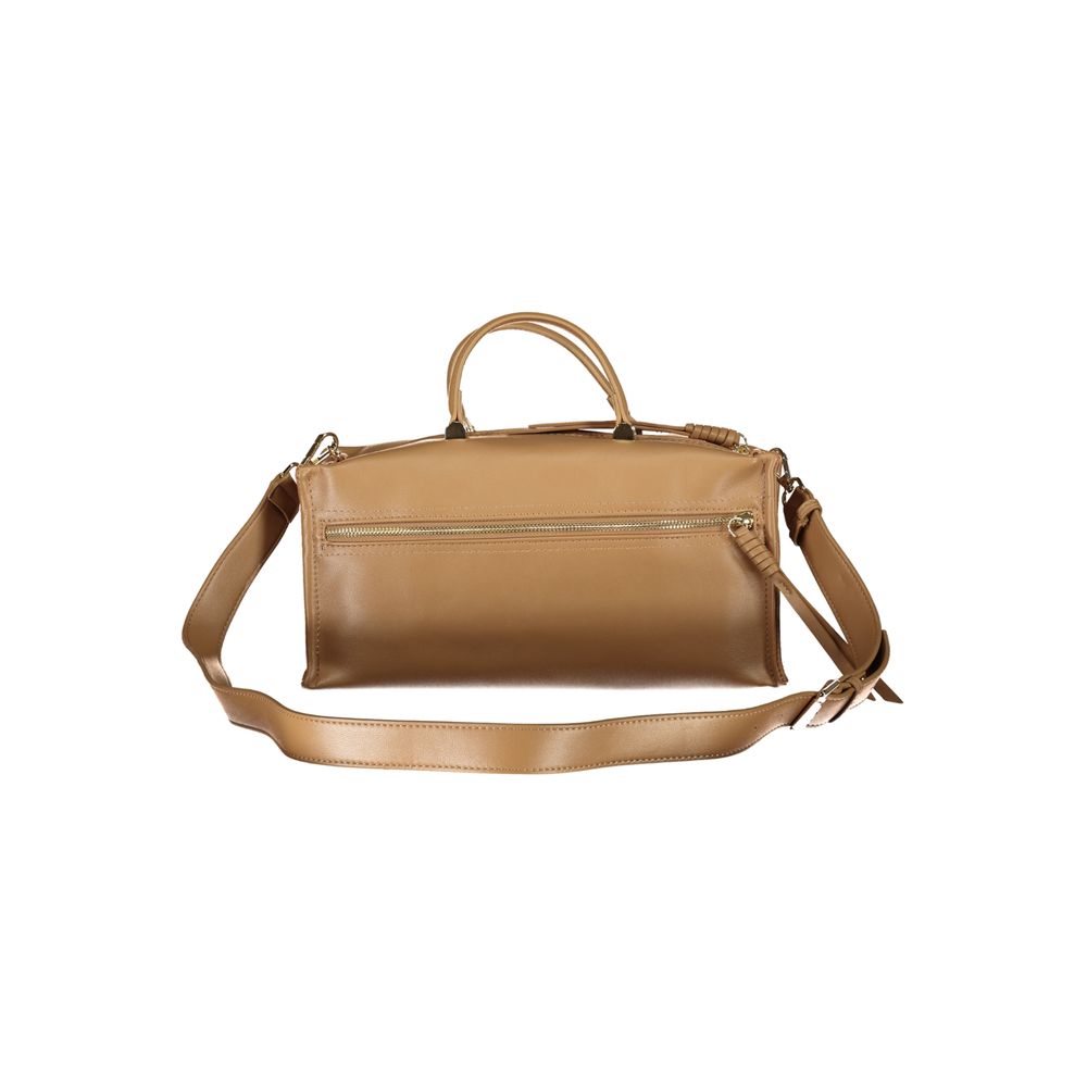 Beige Polyethylene Women Handbag