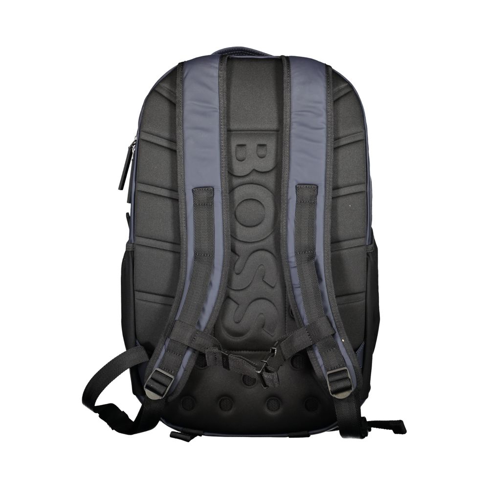 Blue Polyester Men Backpack