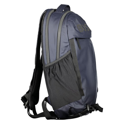 Blue Polyester Men Backpack