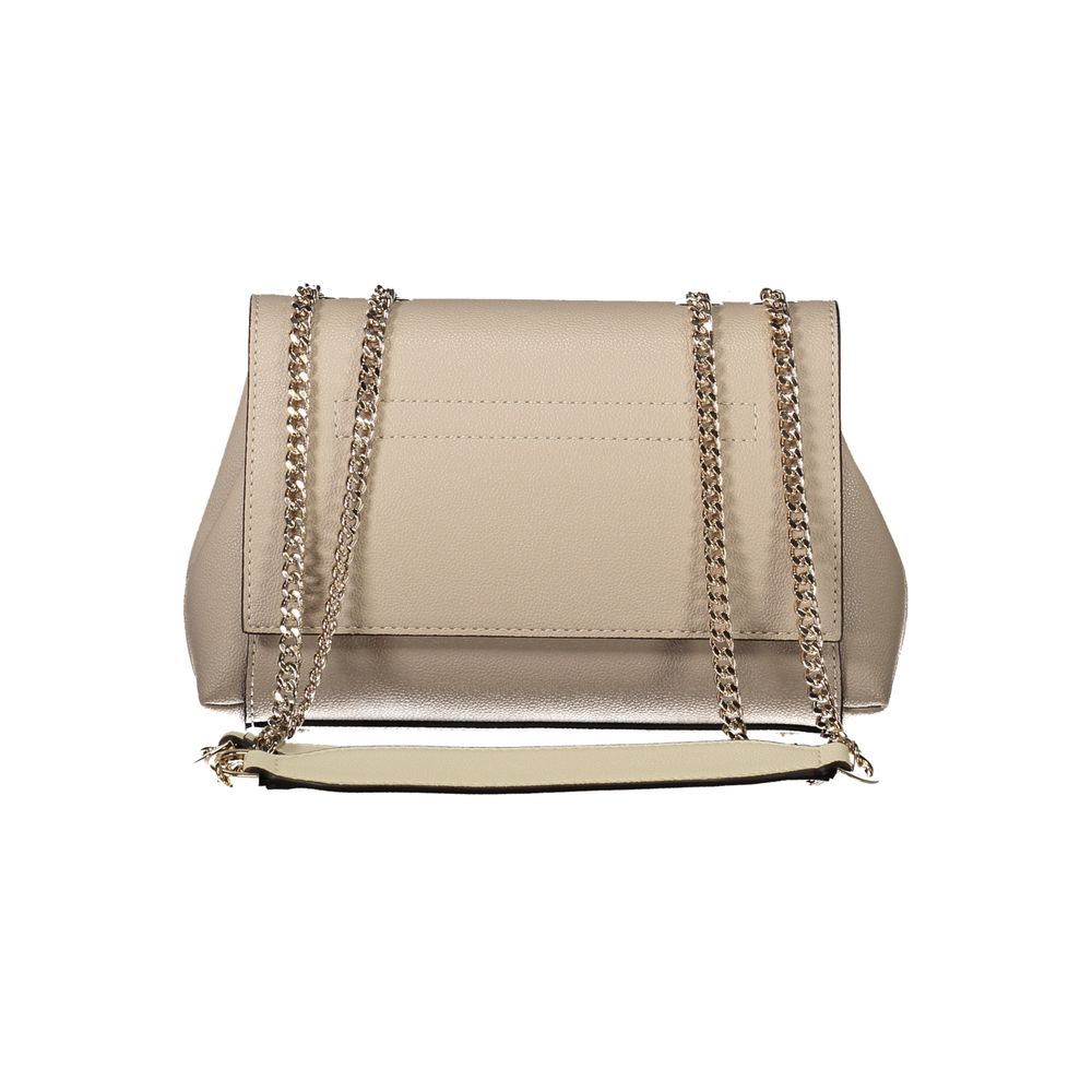 Beige Polyethylene Women Handbag