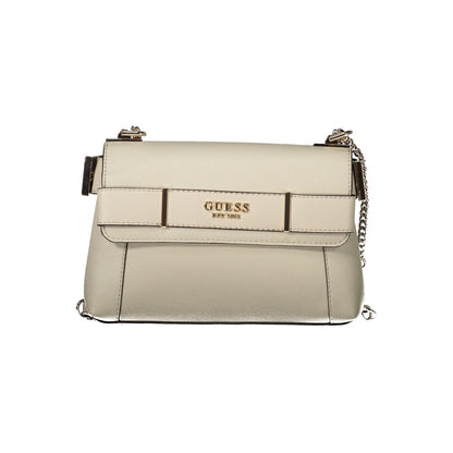 Beige Polyethylene Women Handbag