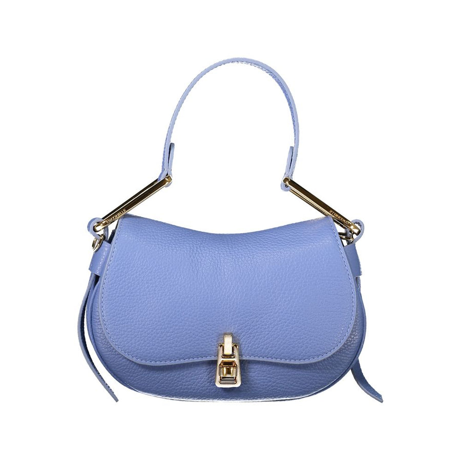 Light Blue Leather Women Handbag