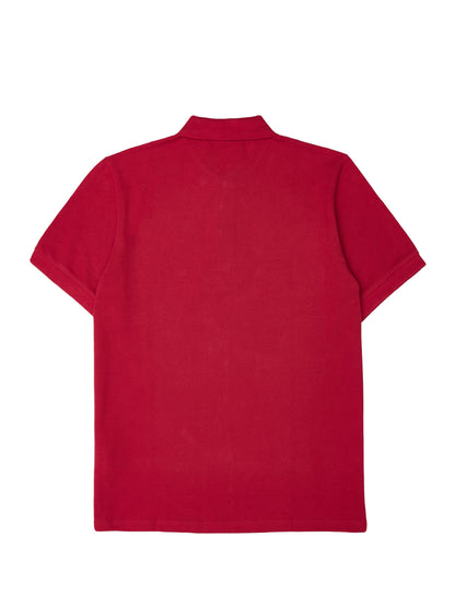 Red Cotton Collared Polo Shirt