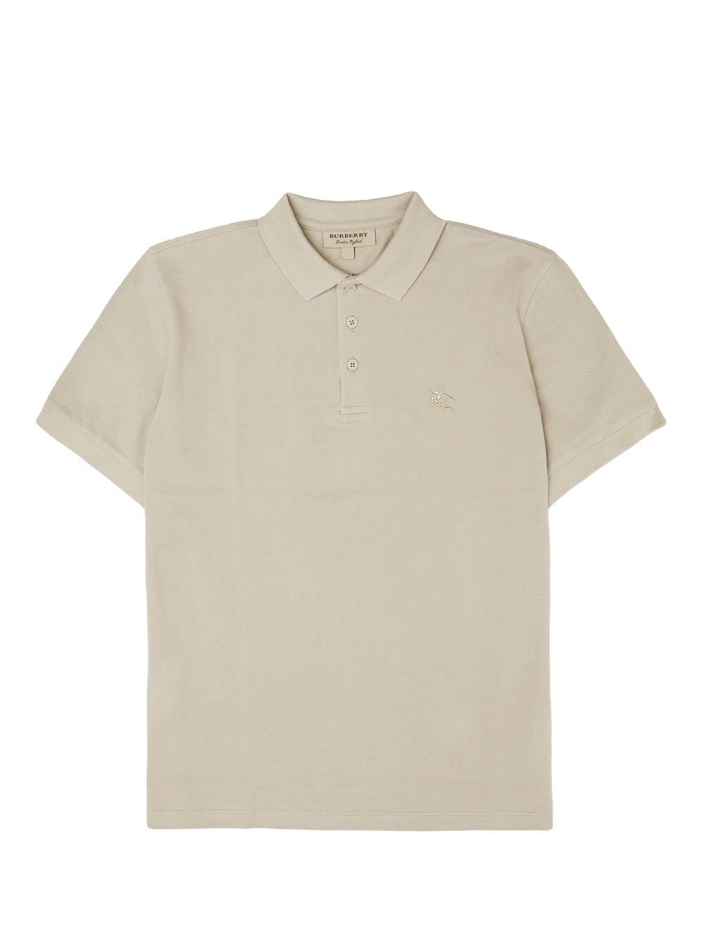 Pale Stone Cotton Collared Polo Shirt